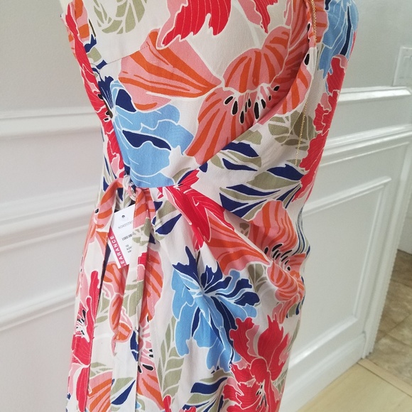 High low strapless floral wrap dress - Picture 4 of 8